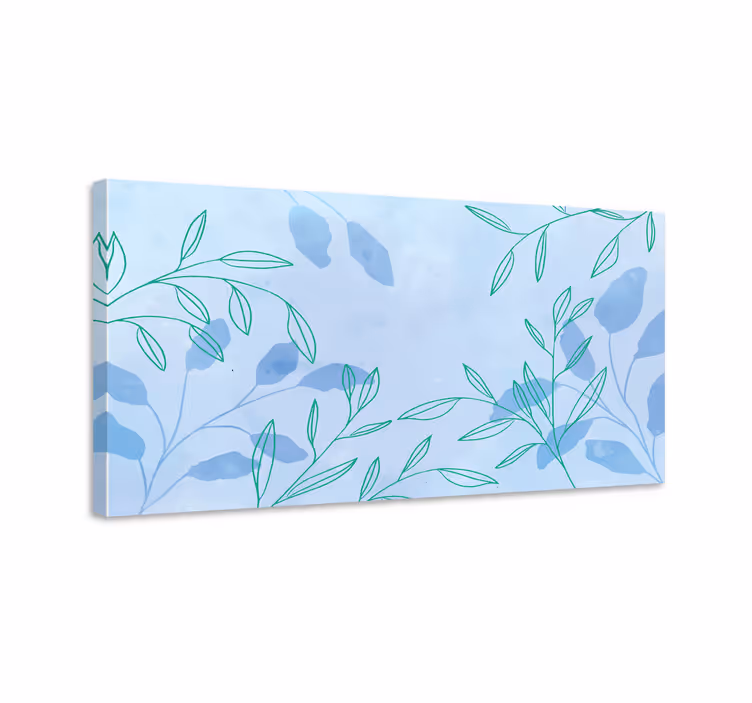 Quadro de flores com padrões delicados de folhas - TenStickers