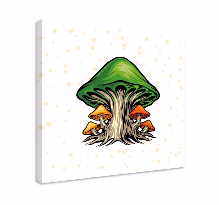 Quadro de flores com padrão de crescimento de cogumelos - TenStickers