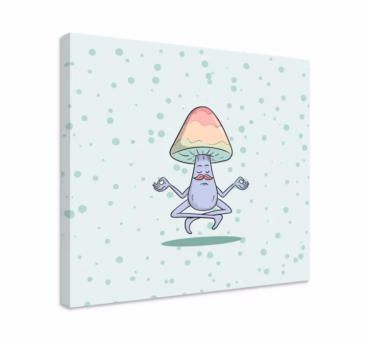 Quadro frase personagem cogumelo meditativo - TenStickers
