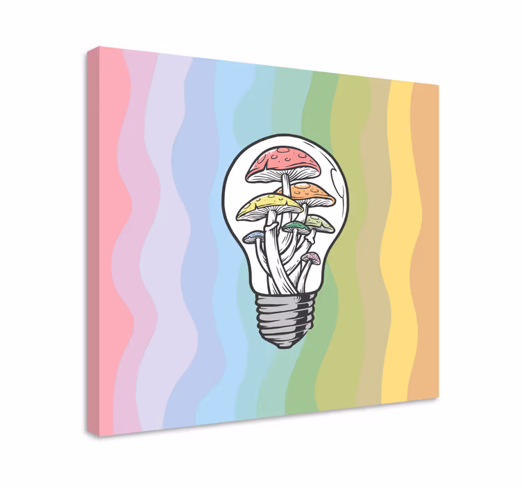 Quadro frase lâmpada em forma de cogumelo - TenStickers