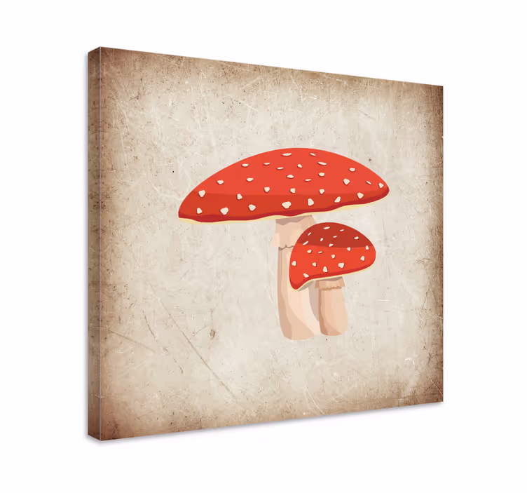 Quadro de flores cogumelos em grupo - TenStickers