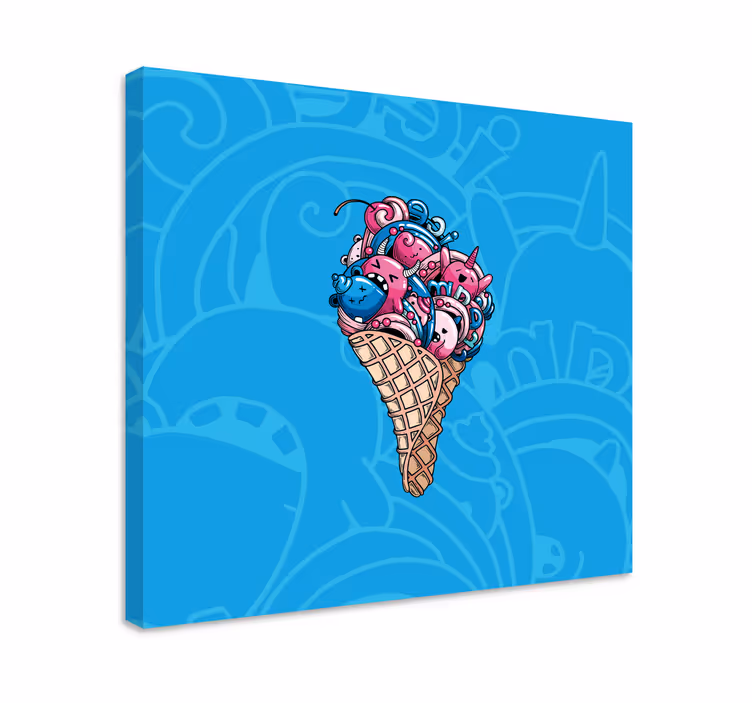 Quadro de música sorvete fofo - TenStickers