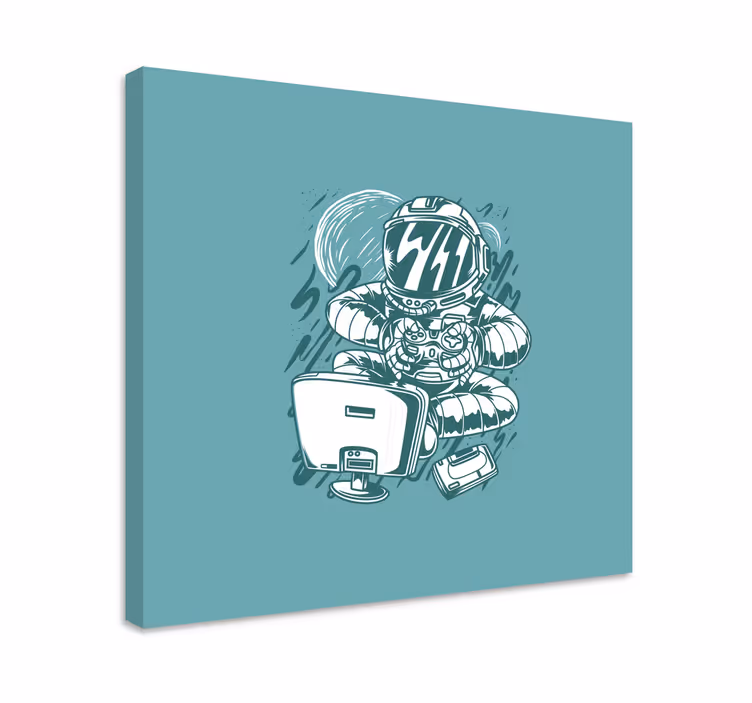 Quadro videogame diversão astronauta no jogo - TenStickers