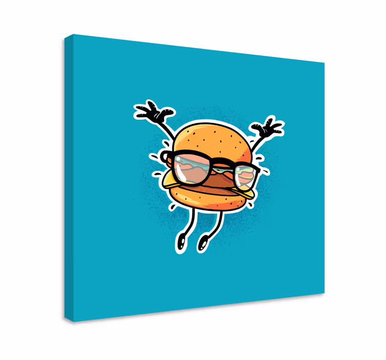 Quadro frase personagem do hambúrguer feliz - TenStickers
