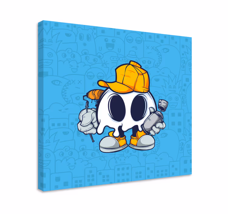Quadro de personagens artista fantasminha fofo - TenStickers