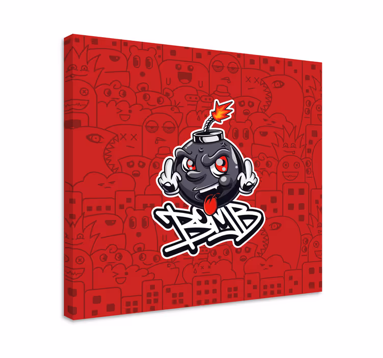 Quadro frase emoji de bomba cartoon - TenStickers