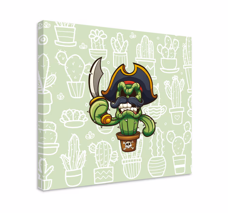 Quadro de plantas personagem pirata cacto - TenStickers