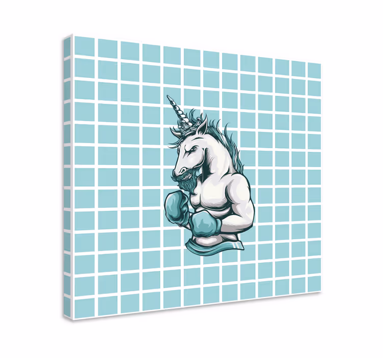 Quadro de super heróis campeão unicórnio musculoso - TenStickers