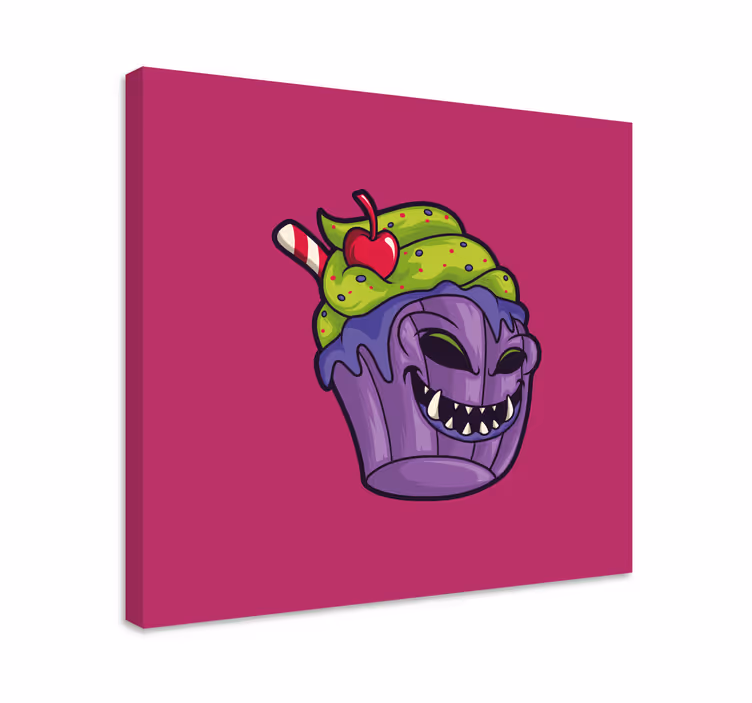 Quadro frase criatura ameaçadora em forma de cupcake - TenStickers