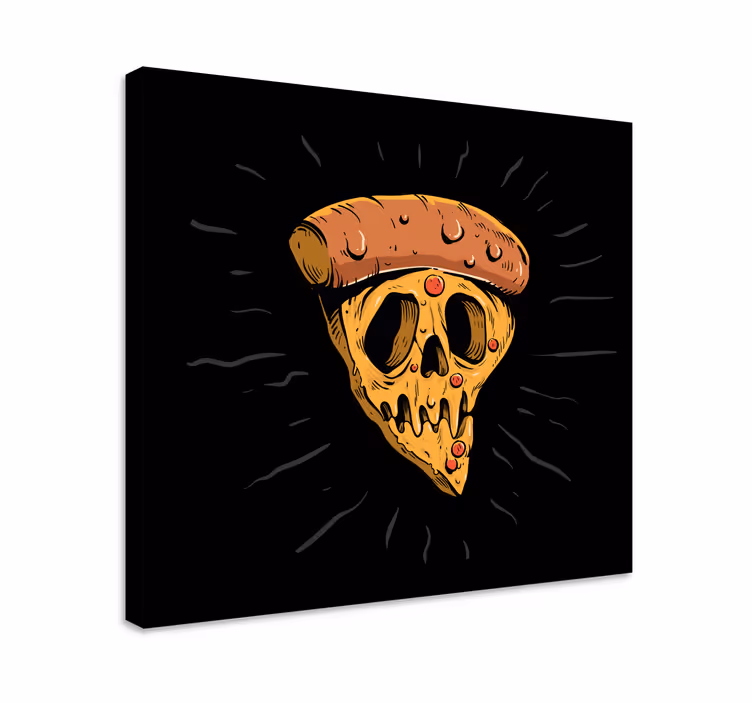 Quadro frase fatia de pizza de caveira - TenStickers