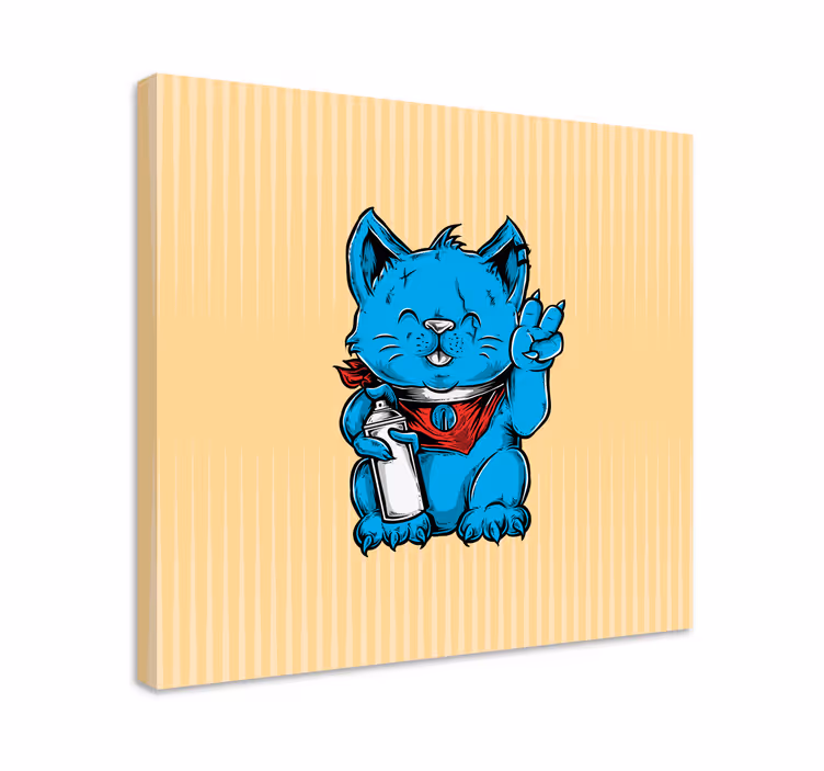 Quadro com gatos gato azul brincalhão - TenStickers