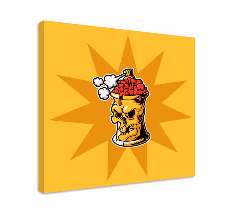 Quadro recipiente de cérebro de caveira - TenStickers