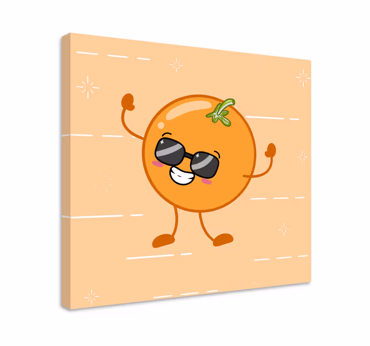 Quadro decorativo de vinícola figura laranja alegre - TenStickers