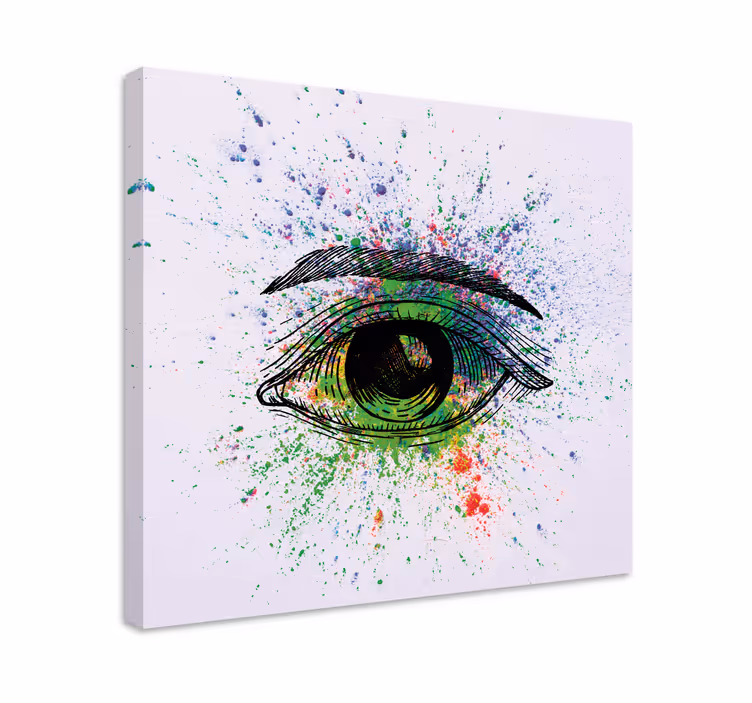 Quadro Decorativo abstrato respingos de olhos vibrantes - TenStickers