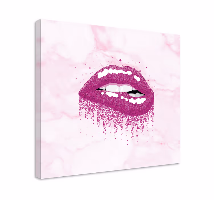 Quadro moderno Lábios abstratos tons rosa - TenStickers