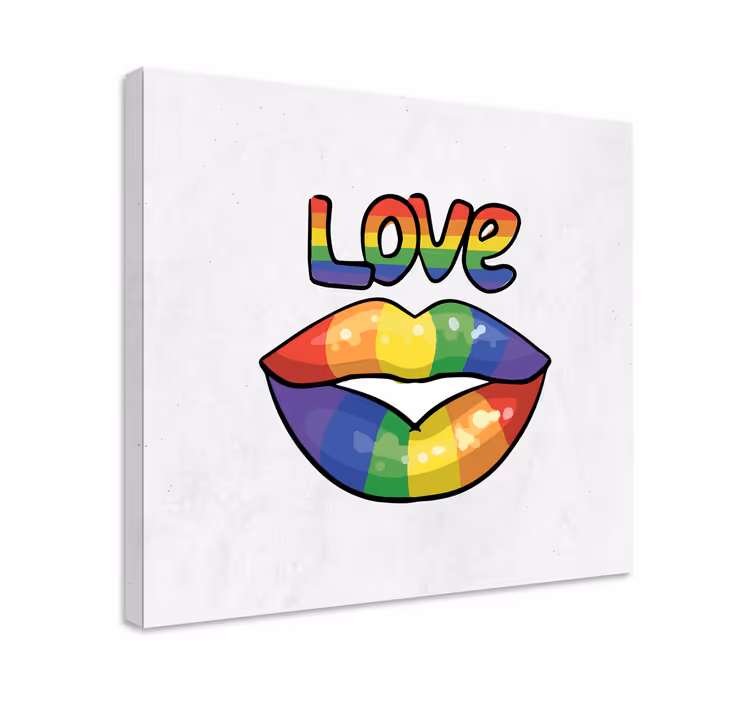 Quadro moderno Beijo de orgulho colorido - TenStickers