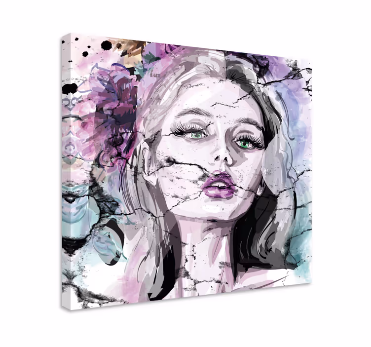 Quadros decorativos personagens retrato fragmentado beleza - TenStickers