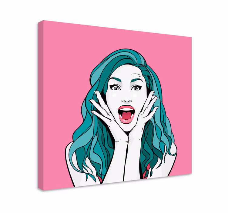 Quadros decorativos personagens expressão de mulher surpresa - TenStickers