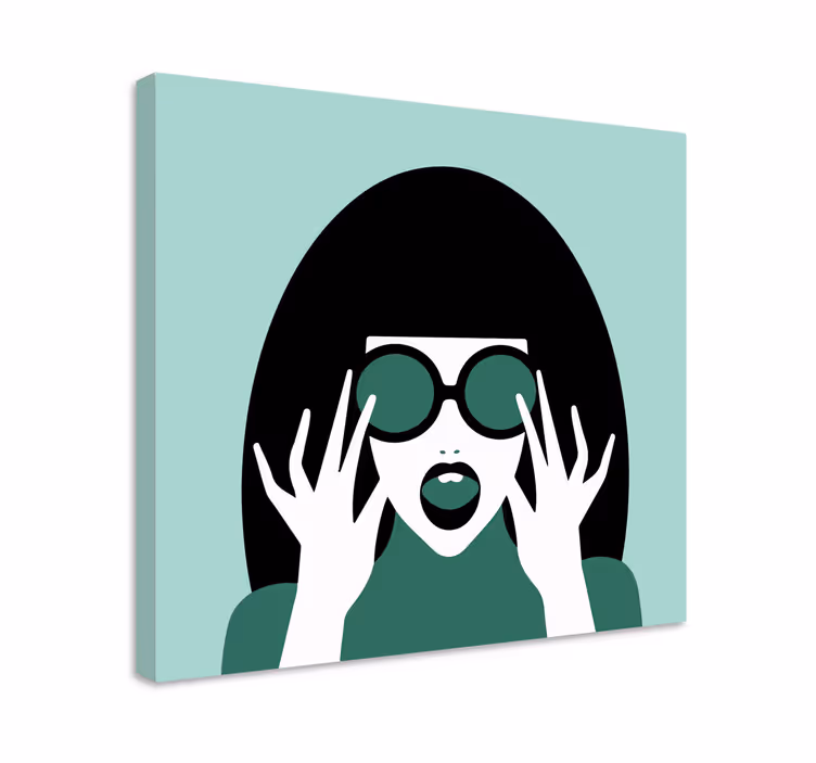 Quadros decorativos personagens mulher estilosa de óculos - TenStickers