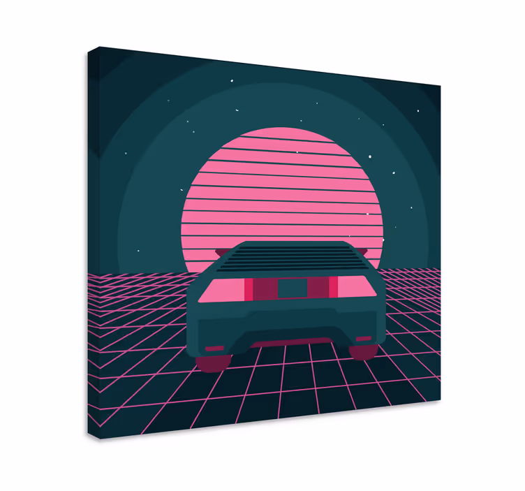 Quadro decorativo moderno cena de carro retrô - TenStickers