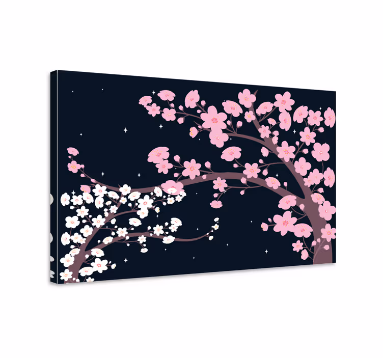 Quadro de flores ramos de cerejeira - TenStickers