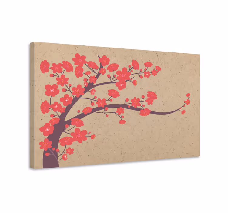 Quadro de flores ramo de sakura - TenStickers