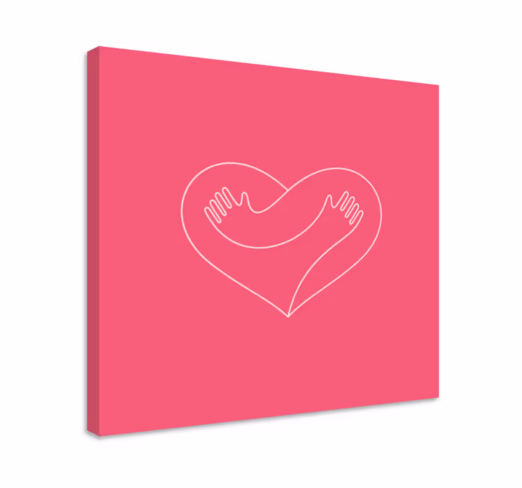 Quadro decorativo rústico mãos que abraçam o coração - TenStickers