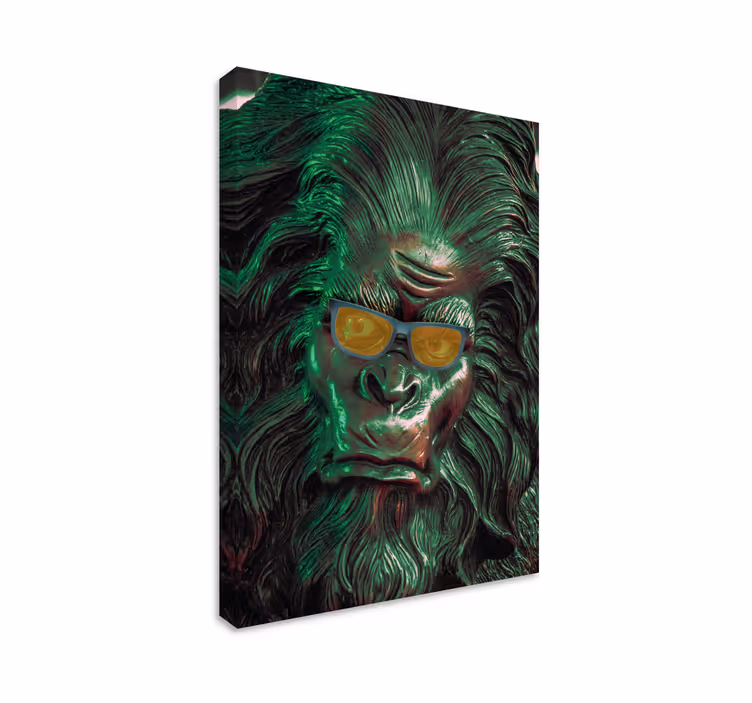 Quadro de penas cara de gorila estilosa - TenStickers