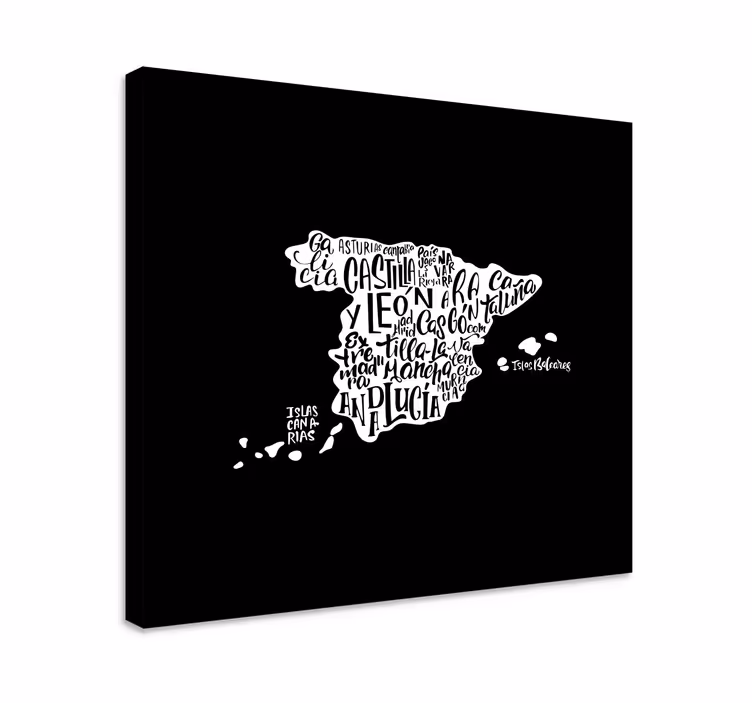 Quadro mapa mundi tipografia criativa de mapas - TenStickers