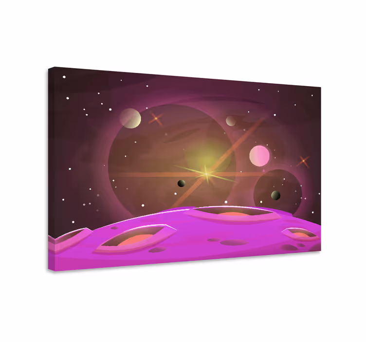 Quadro videogame paisagem galáctica - TenStickers