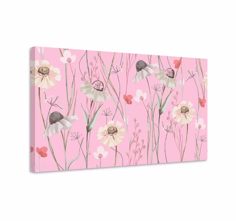 Quadro de flores com padrão floral delicado - TenStickers