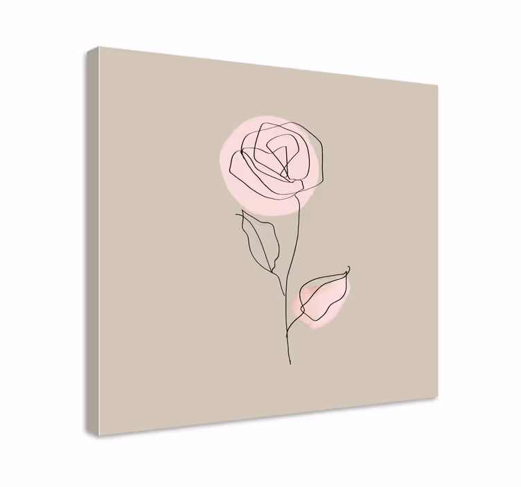 Quadro de flores linha elegante rosa - TenStickers