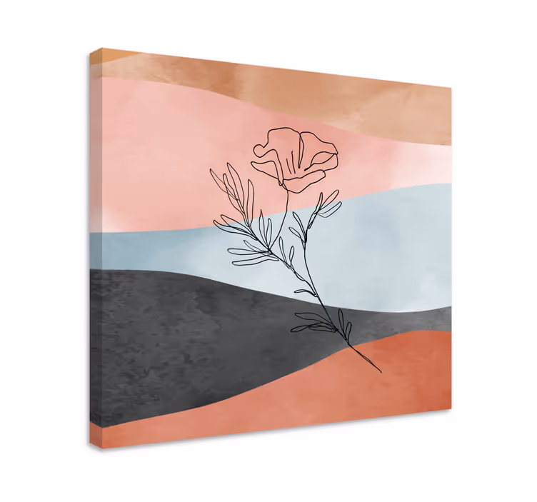 Quadro de flores esboço abstrato de flores - TenStickers