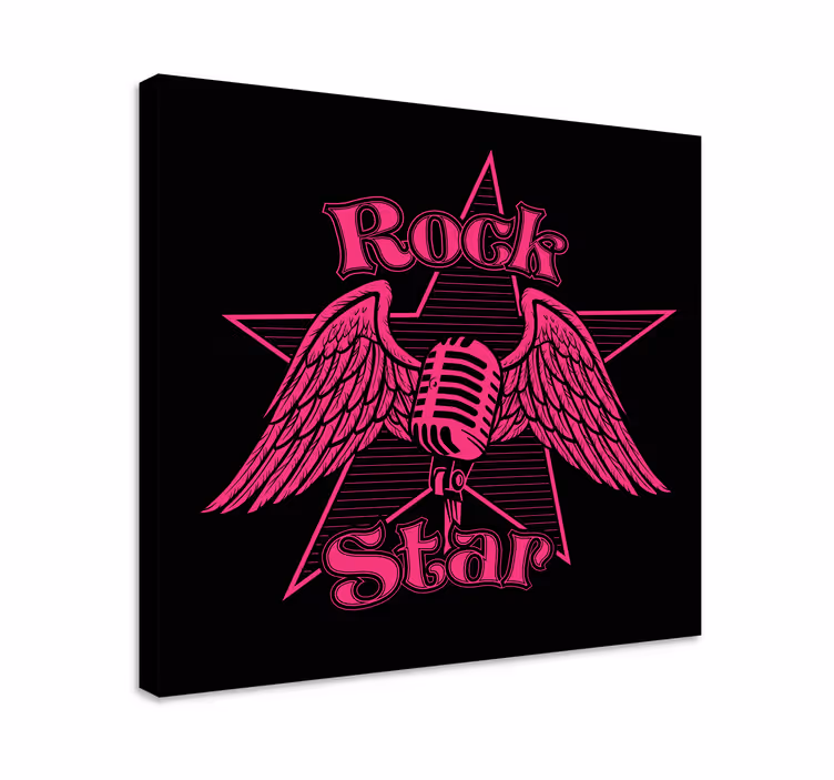 Quadro de música asas de estrela do rock - TenStickers