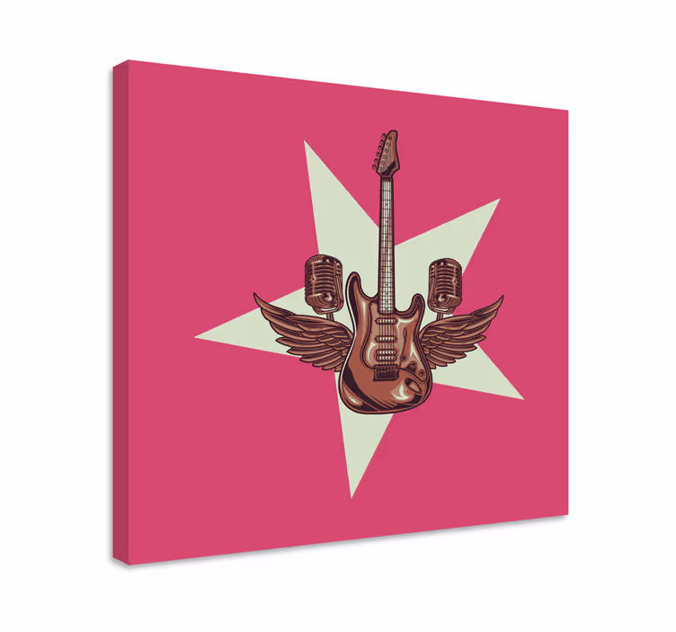 Quadro de música asas de guitarra elétrica - TenStickers