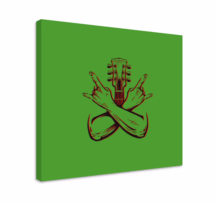 Quadro de música símbolo da mão da guitarra - TenStickers