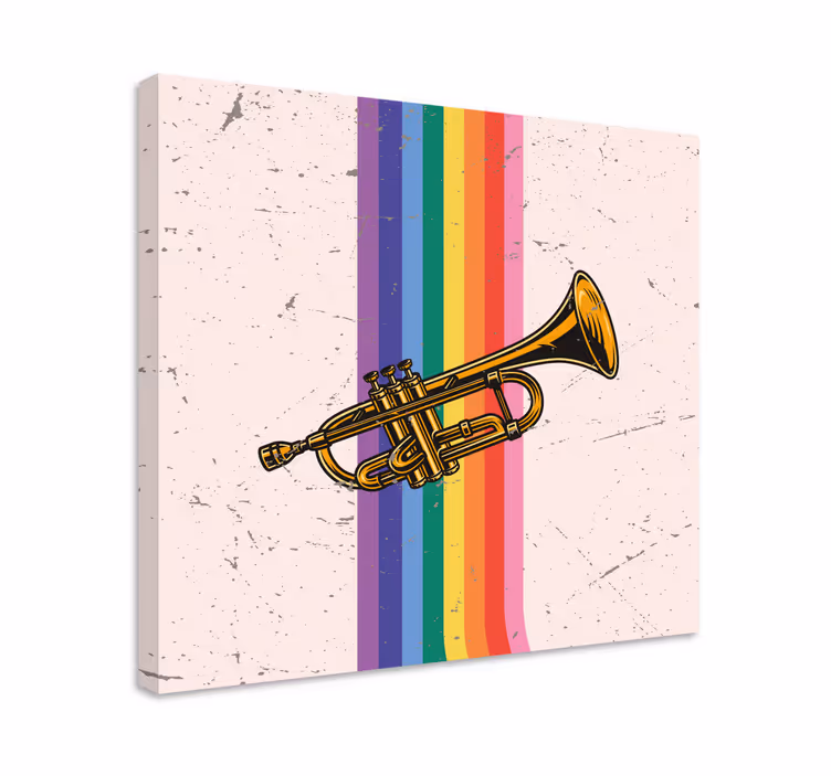 Quadro de música trompete com linhas - TenStickers