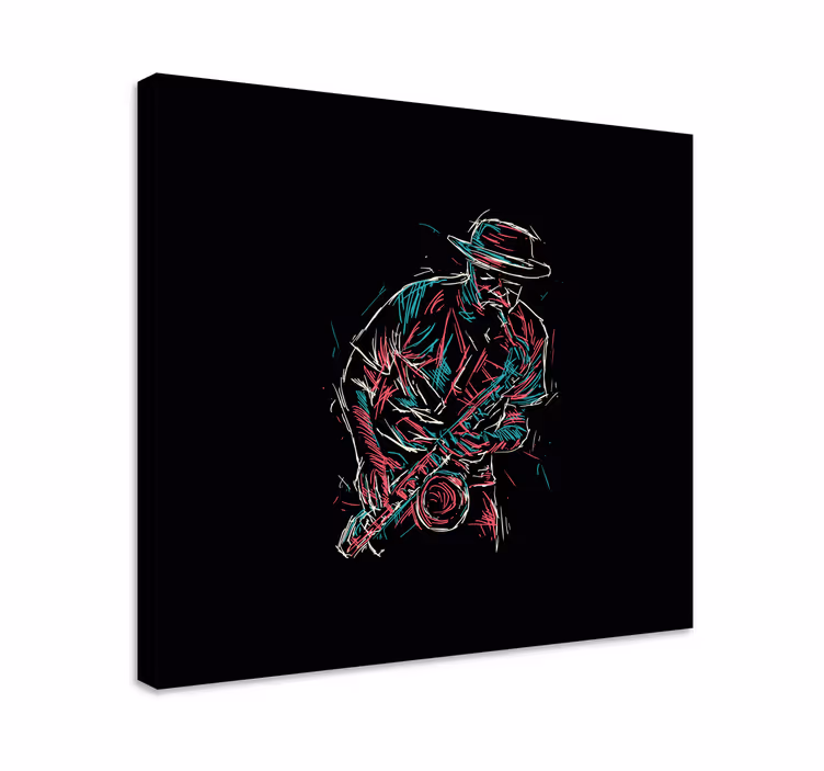 Quadro de música Saxofonista de jazz abstrato - TenStickers