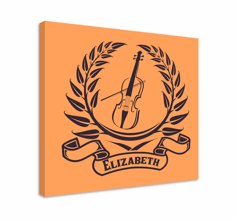 Quadro de música emblema de louros de violino - TenStickers