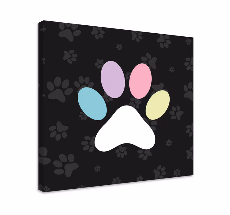 Quadro de cães impressão colorida de patas - TenStickers