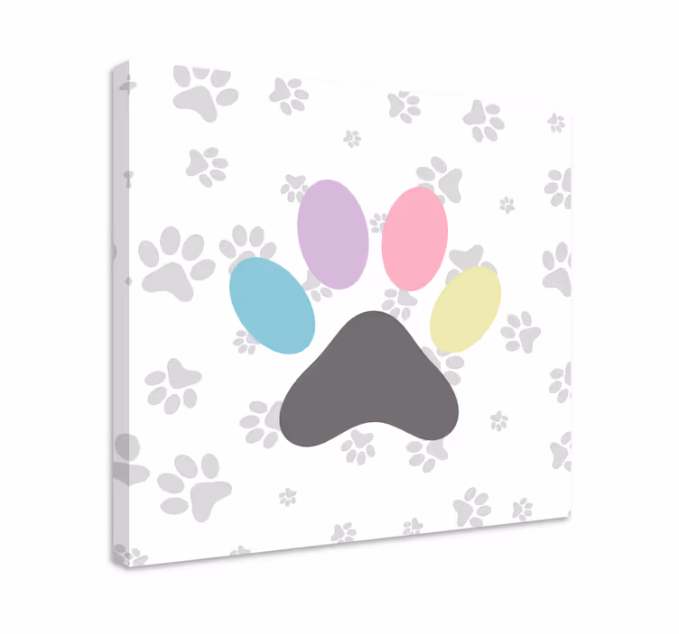 Quadro de cães pegadas coloridas - TenStickers