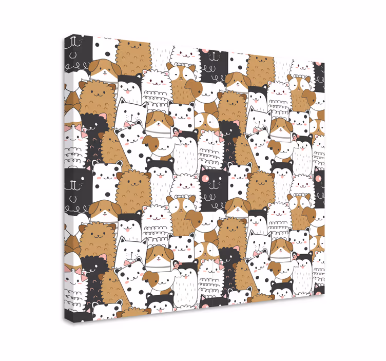 Quadro animais rostos de animais fofos - TenStickers