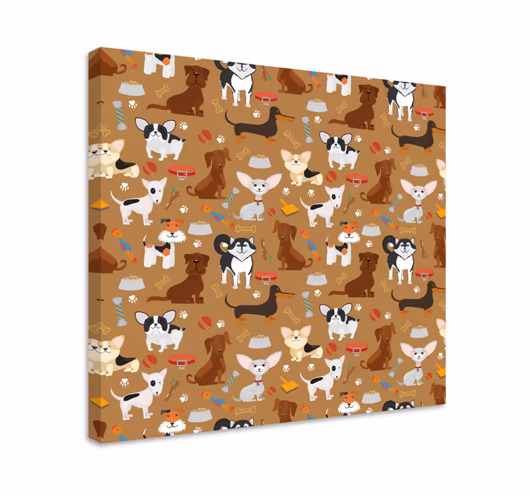 Quadro de cães filhotes marrons - TenStickers