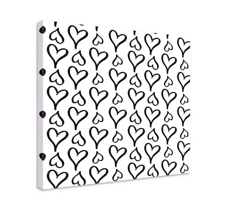 Quadro com letras em padrão de corações - TenStickers