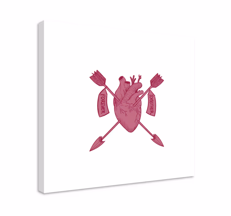 Quadro com o abecedário coração e flechas - TenStickers