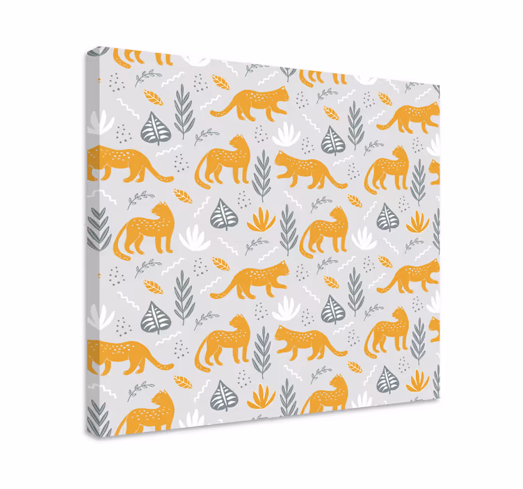 Quadro de cães com padrão de animais brincalhões - TenStickers