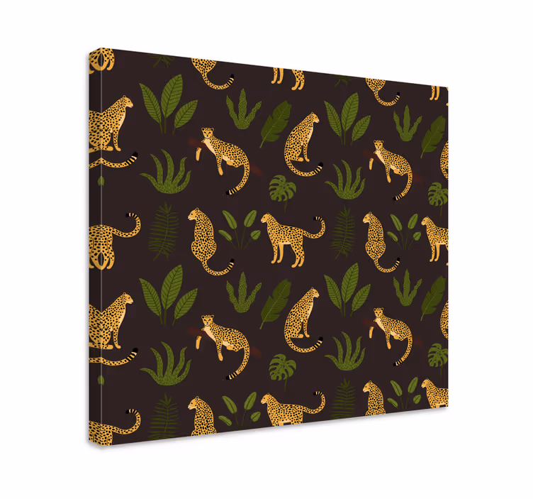 Quadro de cães leopardo e folhas - TenStickers