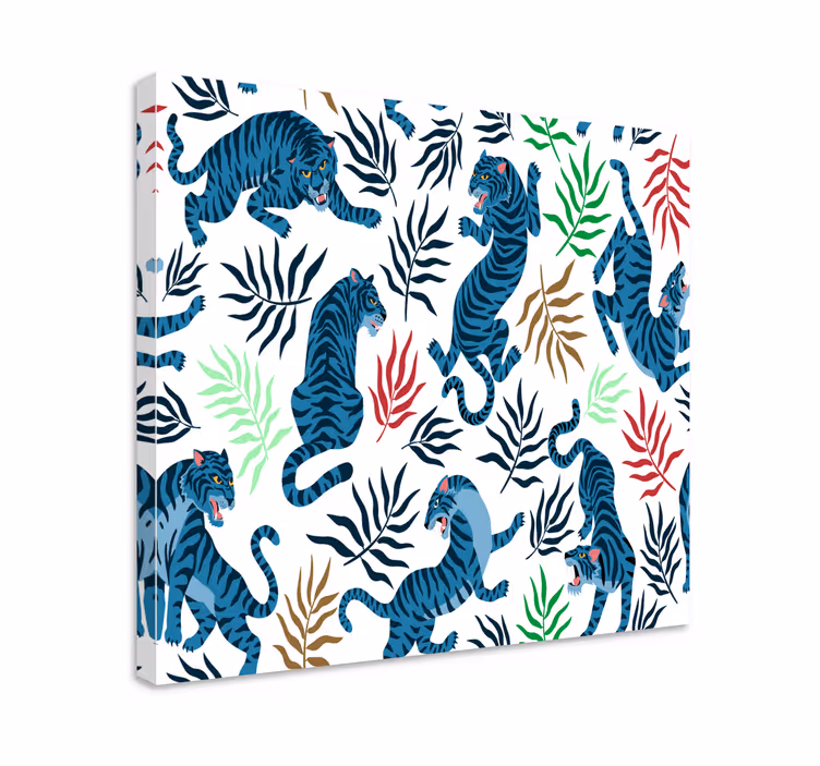 Quadro animais padrão de tigre tropical - TenStickers