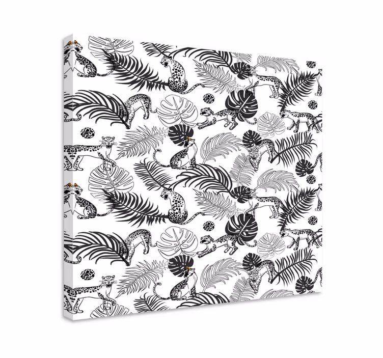 Quadro animais selva em preto e branco - TenStickers