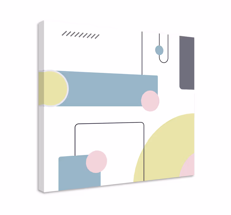 Quadro decorativo moderno composição geométrica abstrata - TenStickers